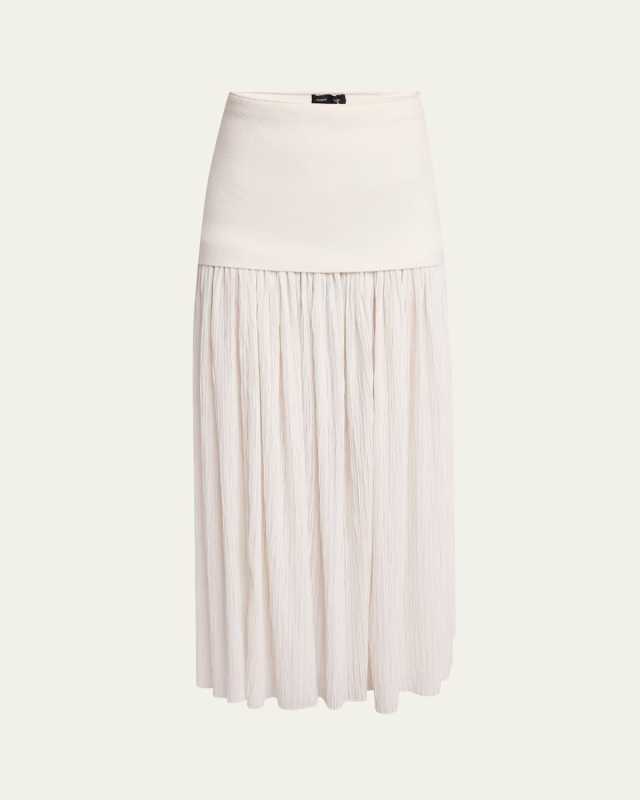Paige Pleated Crepe Chiffon Skirt